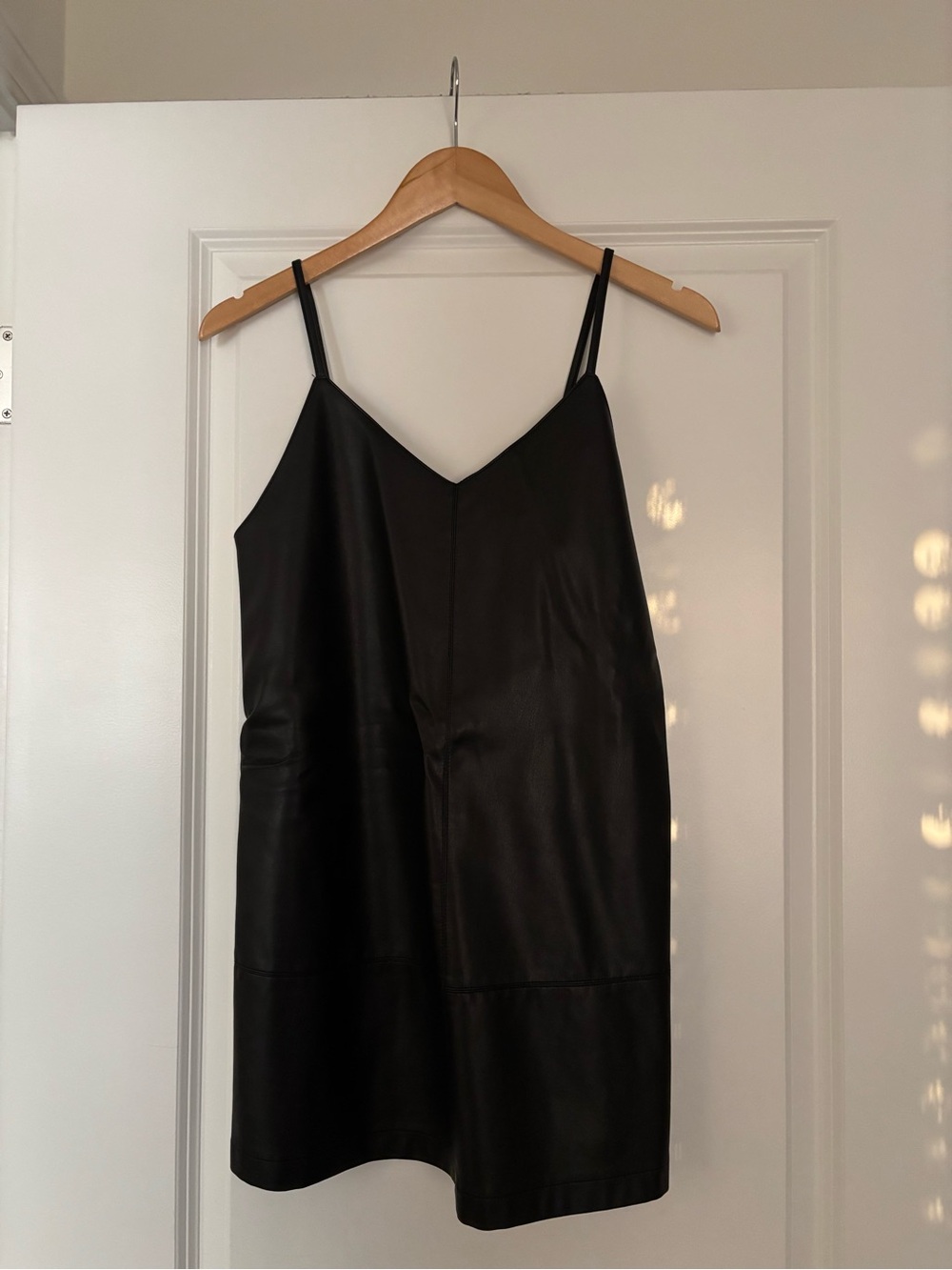 Free People Black Faux-Leather Mini Dress